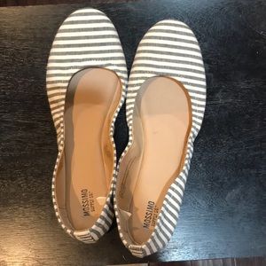 Missimo striped blue / cream flats